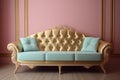 Cozy luxury couch in classical style over studio background