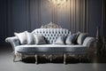 Cozy luxury couch in classical style over studio background