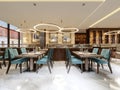 Cozy luxury interior of restaurant, Comfortable modern dining place, contemporary design background