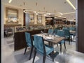 Cozy luxury interior of restaurant, Comfortable modern dining place, contemporary design background