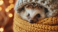 Cozy Moments with a Hedgehog Friend, Girl's Best Friend, Warm and Quirky Portrait, Cute Animals, Happiness