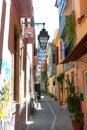 An old narrow street in Greece. Beautiful view.