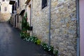 Cozy narrow street in Pano Lefkara village. Limassol District, Cyprus.