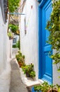 Cozy narrow street in Plaka district, Athens, Greece