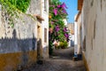 Cozy narrow streets of old town Obidos, Portugal Royalty Free Stock Photo