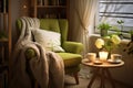 Cozy nook in matcha color