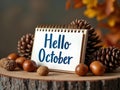 Welcome Autumn with Hello October Charm Royalty Free Stock Photo