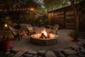 cozy outdoor patio with firepit, for warm and toasty nights