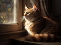 Feline Reverie: Cat Basking in the Warmth of Sunlight
