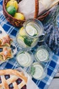 Cozy picnic near lake