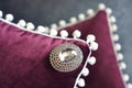 Cozy pillow with rhinestones