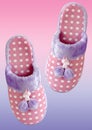 Cozy pink slippers Royalty Free Stock Photo