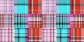 Cozy plaid patterns seamless border background in colorfull autum fall home decor. Woven patchwork style effect for Royalty Free Stock Photo