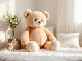 Cozy Plush Teddy Bear Soft Toys Charming Decor Room Royalty Free Stock Photo