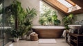 Cozy posh luxurious interior design of bathroom Royalty Free Stock Photo