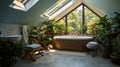 Cozy posh luxurious interior design of bathroom Royalty Free Stock Photo