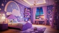 a cozy purple girl room