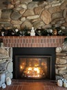 Cozy Ranch Fireplace near Buddha\'s Christmas!