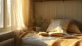 a cozy reading nook, with sunlight streaming onto highlighted quotes in a book, evoking a sense of introspection and