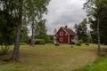 Cozy red cottage in the countryside, Sweden Royalty Free Stock Photo