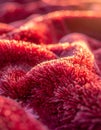 Cozy Red Plush Fabric with Warm Light Royalty Free Stock Photo