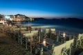 Cozy restaurant at night in Naussa, Paros