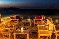 Cozy restaurant at night in Naussa, Paros Royalty Free Stock Photo