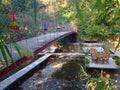 A cozy restaurant over the river in Adrasan Royalty Free Stock Photo