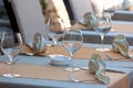 Cozy Restaurant tables ready for service Royalty Free Stock Photo