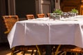 Cozy Restaurant tables ready for service Royalty Free Stock Photo