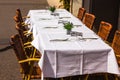 Cozy Restaurant tables ready for service Royalty Free Stock Photo