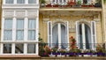 Cozy retro balcony downtown in Bilbao, Basque country, Spain