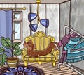 Cozy room interior. Vector illustration Royalty Free Stock Photo