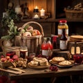 Cozy Rustic Setting with Festive Hamper