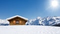 Cozy rustic ski hut in the austrian alps