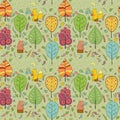Cozy seamless pattern about forest tea Royalty Free Stock Photo