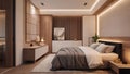 Cozy small bedroom interior with a modern and clean design Royalty Free Stock Photo