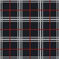 Cozy soft plaid with fringe, seamless pattern