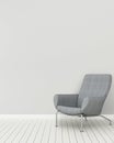 Cozy space in condominium.White room with arm chair. Royalty Free Stock Photo