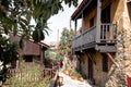 A cozy street in Kakopetria village. Nicosia District, Cyprus Royalty Free Stock Photo