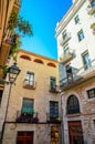 Cozy street in the old town Girona, Catalonia, Spain Royalty Free Stock Photo