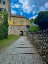 Cozy streets of Bregenz upper town - Oberstadt Royalty Free Stock Photo