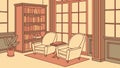 Cozy Study Room with Bookshelves, Reading Intellectual Space, vector design Generative AI Royalty Free Stock Photo