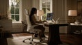 Cozy and Stylish Home Office Setup Royalty Free Stock Photo