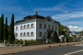 cozy summer European streets with houses in Liechtenstein. Vaduz, Liechtenstein July 27, 2022