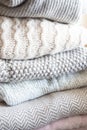 Cozy sweaters and blankets Royalty Free Stock Photo