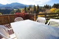 Cozy terrace with a table and chairs Royalty Free Stock Photo