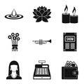 Cozy time icons set, simple style