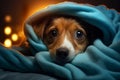 Snuggle Up with Man\'s Best Friend: Adorable Dog Under a Cozy Blanket