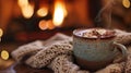 Cozy up by the fireplace with a warm cup of lavenderinfused hot cocoa the ultimate bedtime ritual for a restful nights